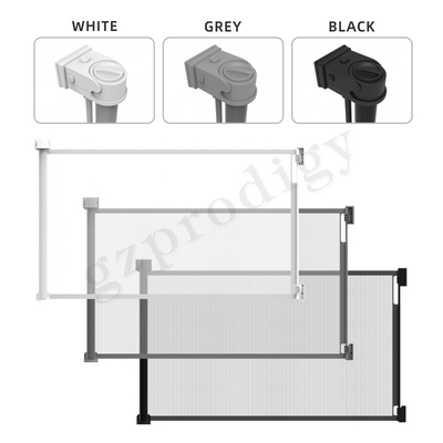 Ruede para arriba a Mesh Dog Gate retractable desprendible, animal doméstico extensible Mesh Guard Gate