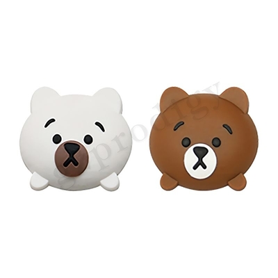 Precioso oso de dibujos animados, cuña de puerta de plástico, adhesivo suave, tope de puerta montado en la pared