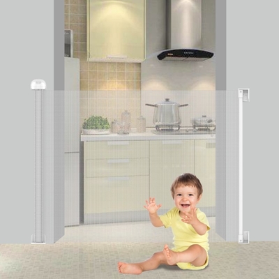 Puerta de seguridad retráctil para bebés y mascotas Barrera de seguridad para niños