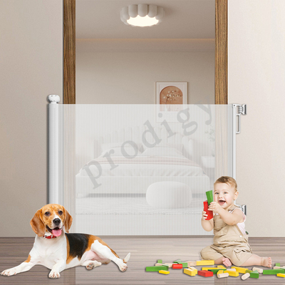 Puerta de juegos Escaleras de seguridad retráctiles Puertas con protector de pared para bebés y niños