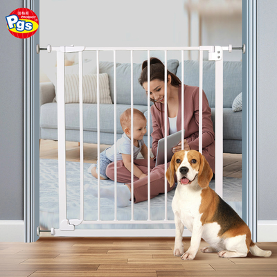 Puerta de seguridad para perros para escaleras Autocierre Puerta de seguridad para niños de metal para bebés con presión montada