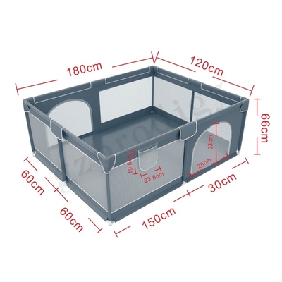 Bebé portátil Playard del bebé de Prodigy los 2.2m del parque de niños del bebé de la yarda interior respirable grande cuadrada del juego