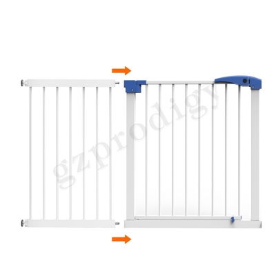Anchura extensible 17&quot; de la puerta del metal del bebé del ABS multiusos color blanco negro
