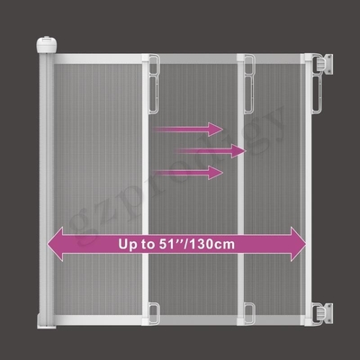 Puerta enrollable extensible al aire libre del bebé del OEM Retractabe para las escaleras de los niños
