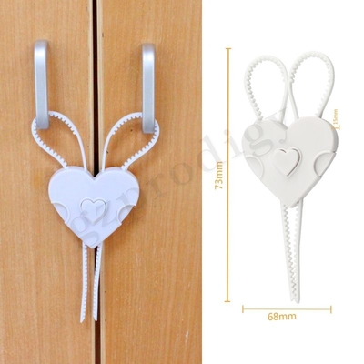 Color blanco a prueba de niños Bendable no adhesivo de la cerradura de seguridad del tirador de puerta