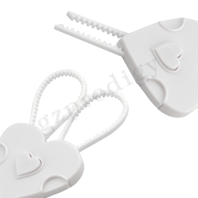 Color blanco a prueba de niños Bendable no adhesivo de la cerradura de seguridad del tirador de puerta