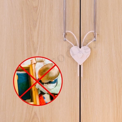 Color blanco a prueba de niños Bendable no adhesivo de la cerradura de seguridad del tirador de puerta