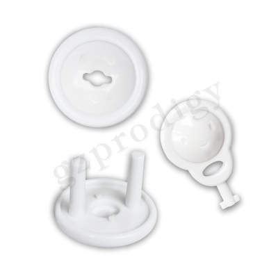 Protector de enchufe de seguridad para bebé blanco, 2 pines, cubiertas de enchufe con llave