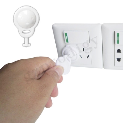 Protector de enchufe de seguridad para bebé blanco, 2 pines, cubiertas de enchufe con llave
