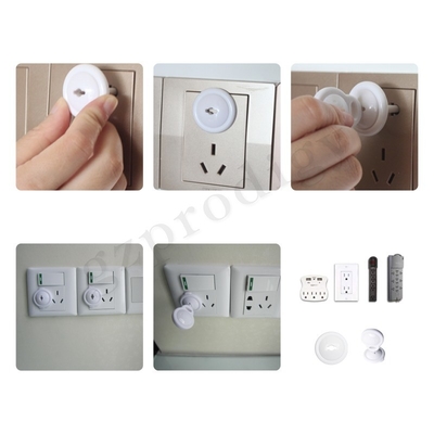 Protector de enchufe de seguridad para bebé blanco, 2 pines, cubiertas de enchufe con llave