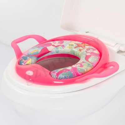 Cómodo asiento de entrenamiento para orinal de bebé, cubierta de inodoro de PU con asa