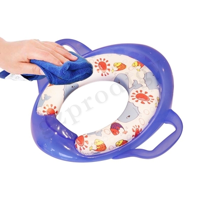 Cómodo asiento de entrenamiento para orinal de bebé, cubierta de inodoro de PU con asa
