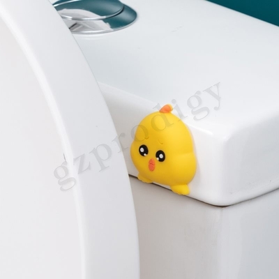 Tope de puerta adhesivo de pared de silicona con cuña de puerta de plástico de pollo amarillo divertido