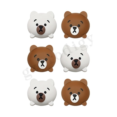 Precioso oso de dibujos animados, cuña de puerta de plástico, adhesivo suave, tope de puerta montado en la pared