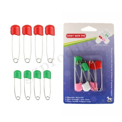 Pasadores de seguridad decorativos de acero al carbono para bebés color verde y amarillo