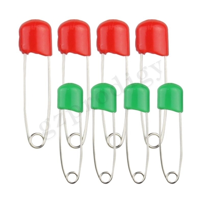 Pasadores de seguridad decorativos de acero al carbono para bebés color verde y amarillo