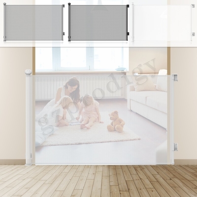 La puerta retractable del perro de la puerta plegable de la seguridad de los niños de la prueba del bebé para la entrada 84 avanza lentamente a Mesh Gate retractable