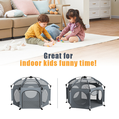 yarda del juego del bebé del 162cm que pliega la protección ULTRAVIOLETA Grey Color del estallido de la tienda interior del juego