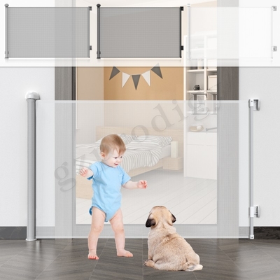 Puerta retractable del metal del niño de Multiscene de la seguridad del estándar del CPC ASTM de la anchura retractable blanca de la puerta los 300cm