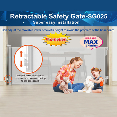 55-197 pulgadas Retráctil Puerta extra ancha Extensión de seguridad del bebé Escalera de la cerca