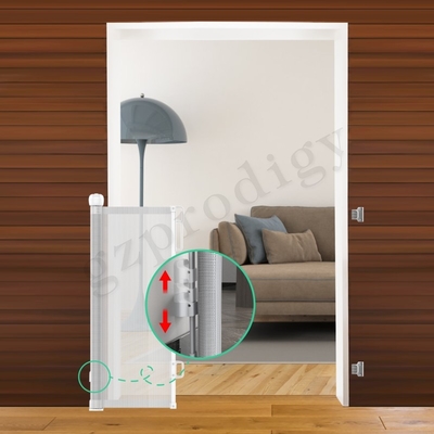 Puerta de seguridad con malla ABS retráctil exterior Blanco Gris Negro