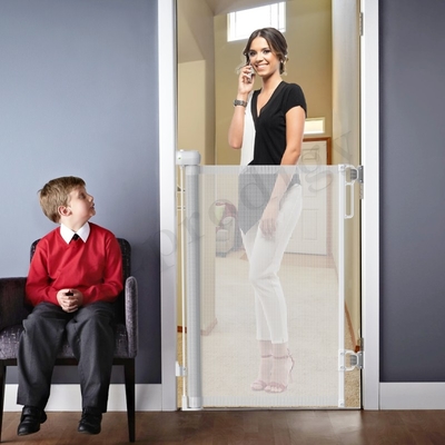 Puerta de seguridad con malla ABS retráctil exterior Blanco Gris Negro