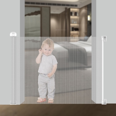 Puerta corredera de seguridad para mascotas ajustable Puerta para bebés rebote automático