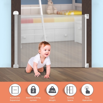 Ahorro de espacio Seguridad Puerta retráctil para bebés Blanco Gris Negro Color